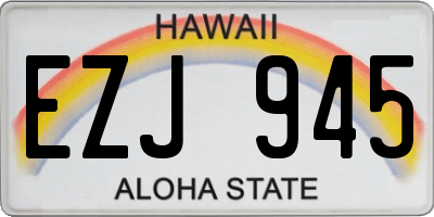 HI license plate EZJ945