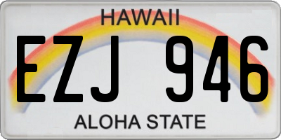 HI license plate EZJ946