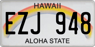 HI license plate EZJ948