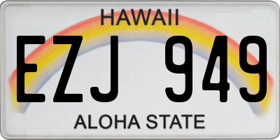 HI license plate EZJ949