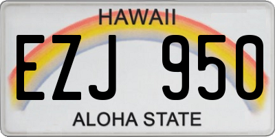 HI license plate EZJ950