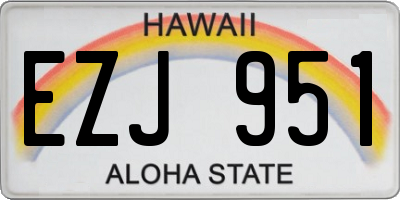HI license plate EZJ951