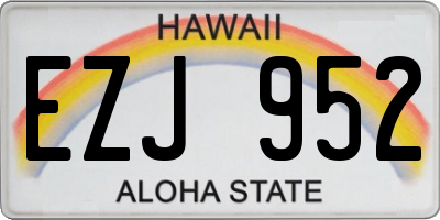 HI license plate EZJ952