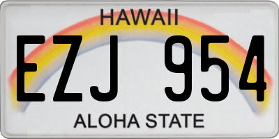 HI license plate EZJ954