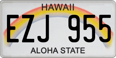 HI license plate EZJ955