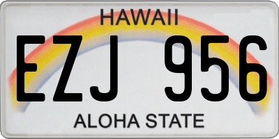 HI license plate EZJ956