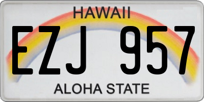 HI license plate EZJ957