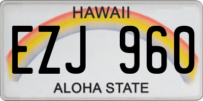 HI license plate EZJ960