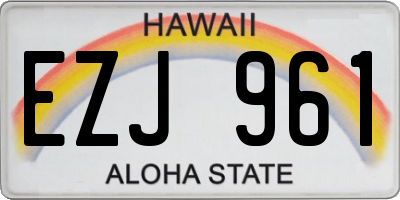 HI license plate EZJ961