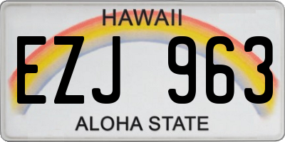 HI license plate EZJ963
