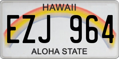 HI license plate EZJ964