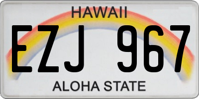 HI license plate EZJ967