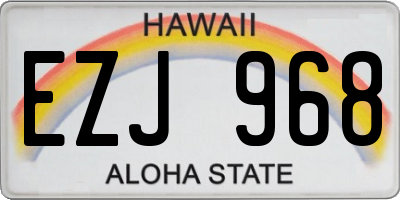 HI license plate EZJ968