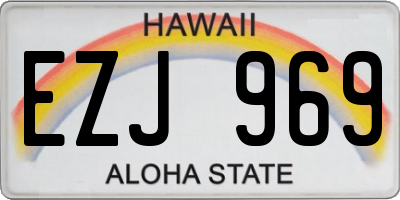 HI license plate EZJ969
