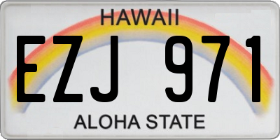 HI license plate EZJ971