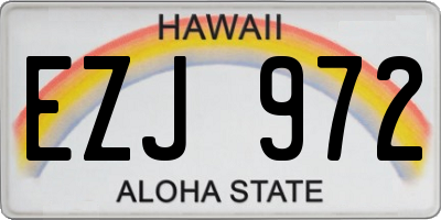 HI license plate EZJ972