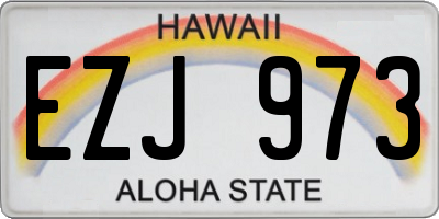 HI license plate EZJ973