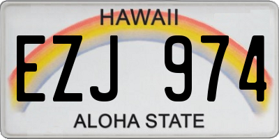 HI license plate EZJ974