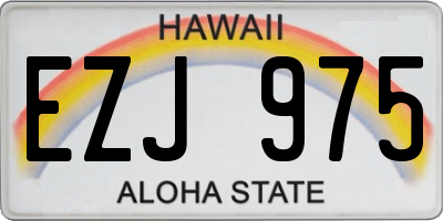 HI license plate EZJ975