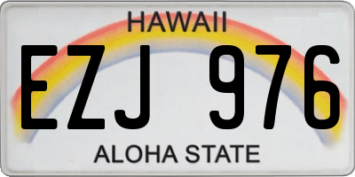 HI license plate EZJ976
