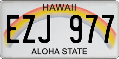 HI license plate EZJ977