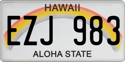 HI license plate EZJ983