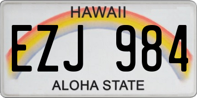 HI license plate EZJ984