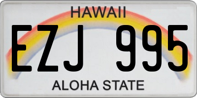 HI license plate EZJ995