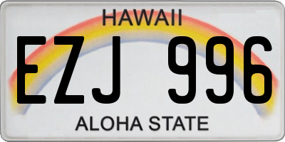 HI license plate EZJ996