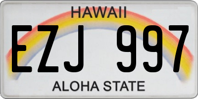 HI license plate EZJ997