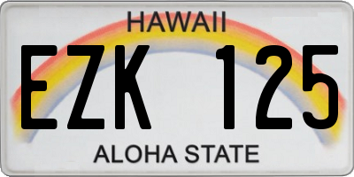HI license plate EZK125
