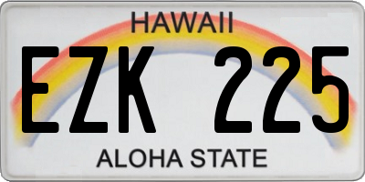 HI license plate EZK225