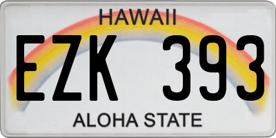 HI license plate EZK393