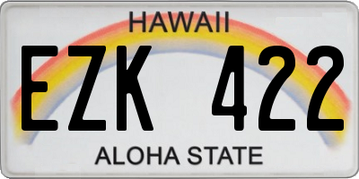 HI license plate EZK422