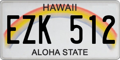 HI license plate EZK512