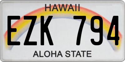 HI license plate EZK794