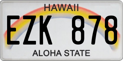 HI license plate EZK878