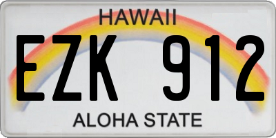 HI license plate EZK912