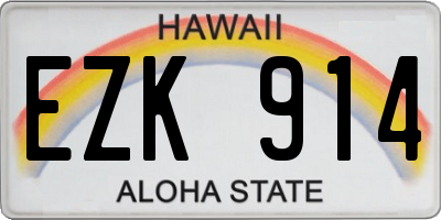HI license plate EZK914