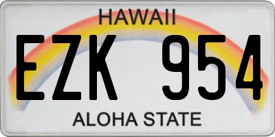 HI license plate EZK954