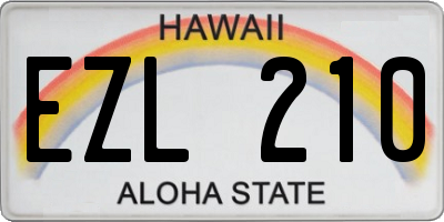 HI license plate EZL210