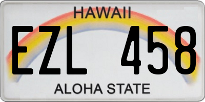 HI license plate EZL458