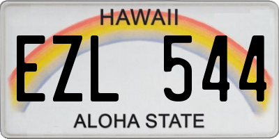 HI license plate EZL544