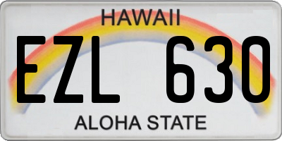 HI license plate EZL630
