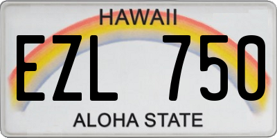 HI license plate EZL750