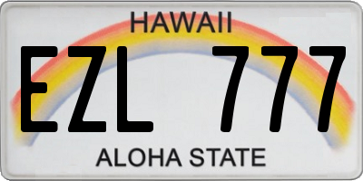HI license plate EZL777