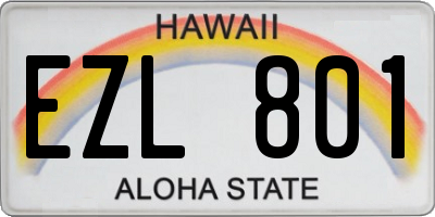 HI license plate EZL801