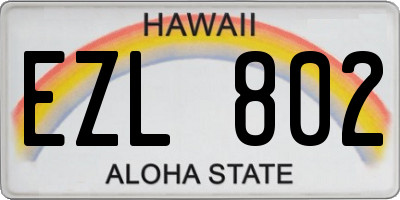 HI license plate EZL802