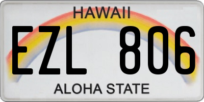 HI license plate EZL806