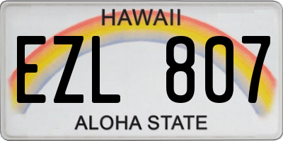 HI license plate EZL807